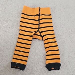 Ruffle Butts 6-12M Striped Orange and Black Baby Leggings